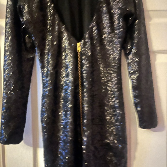 Dress the Population Black Sequin Long Sleeve Dress - Picture 4 of 10